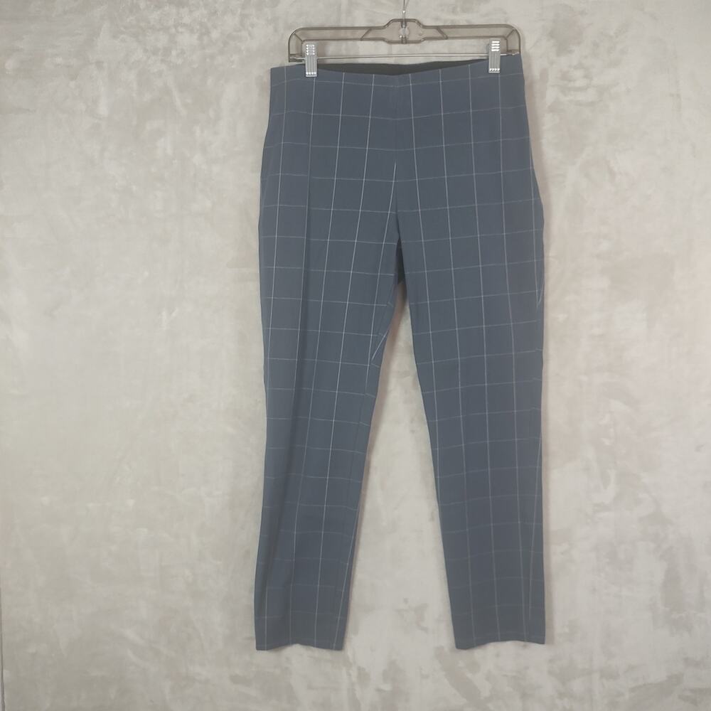 Women's Skinny Mid-Rise Side Zip Ankle Pants by A New Day Gray/White Plaid SZ 8